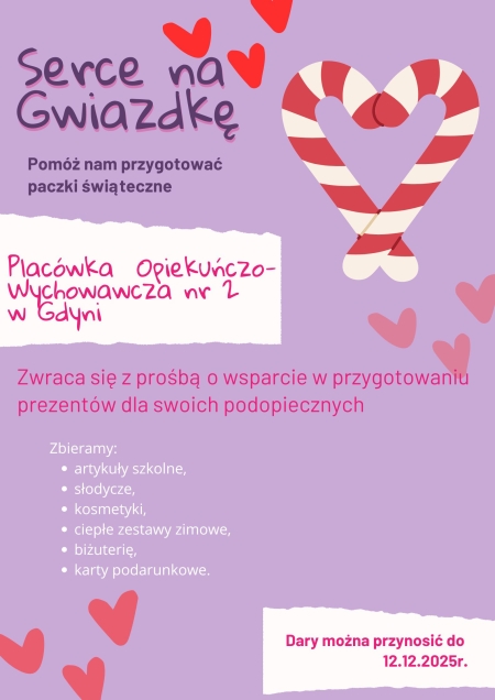 Zbiórka dla Placówki Opiekuńczo – Wychowawczej Nr 2 w Gdyni